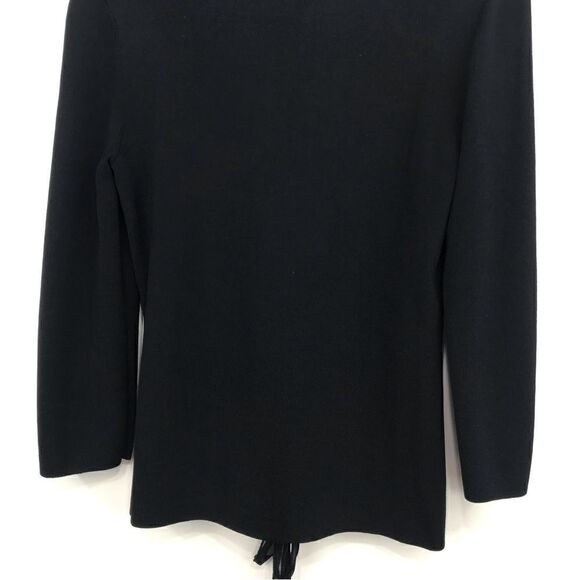 Cable & Gage Black Lace Up Stretch Knit Top - Picture 9 of 13